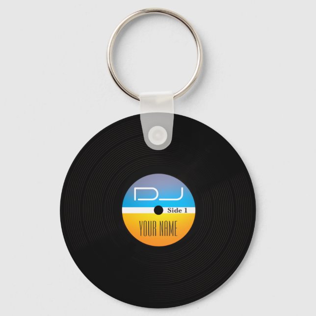Music DJ stlye vinyl cover Keychain (Front)