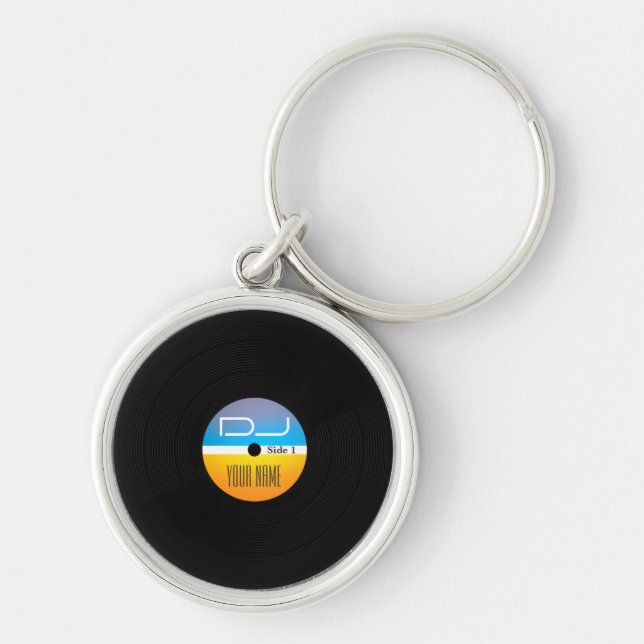 Music DJ stlye vinyl cover Keychain (Front)