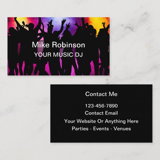 Music DJ Theme Cool Business Cards (Front/Back)