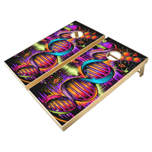 Music DNA Cornhole Set (Angled)