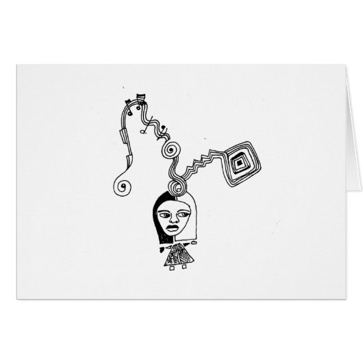 Music Doodle Girl Cards (Front Horizontal)
