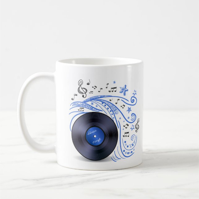 Music Doodle Vinyl Coffee Mug (Left)