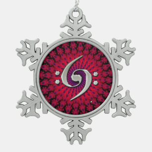 Music Double Bass Clef Silver Ornament