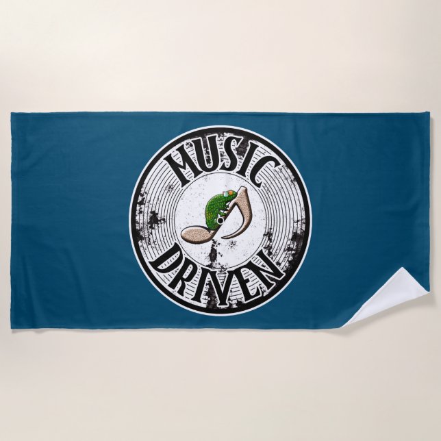 Music driven  beach towel (Front)