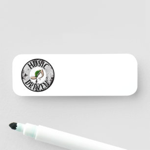 Music driven name tag