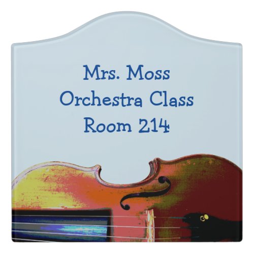 Music Education Violin Orchestra Teacher Classroom Door Sign