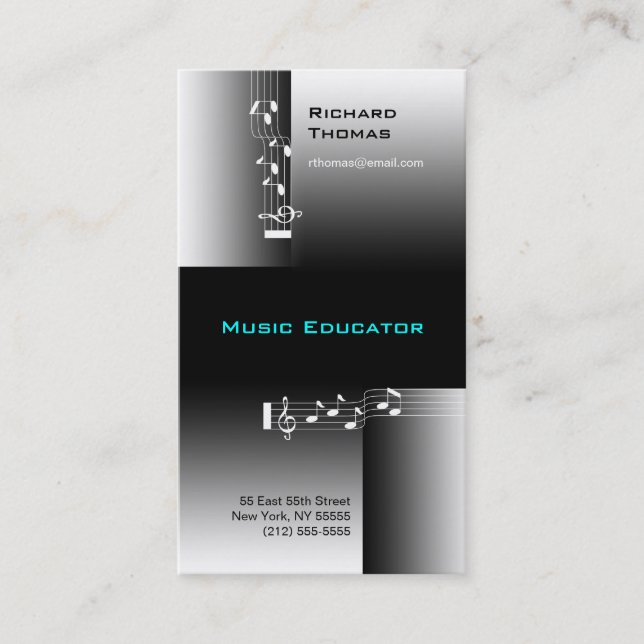 Music Educator Business Card Note (Front)