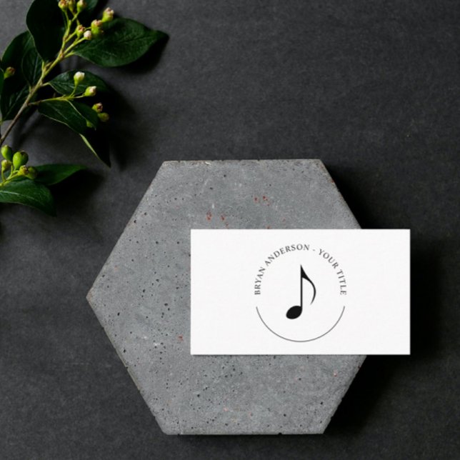 Music Eighth Note Logo Business Card (Creator Uploaded)
