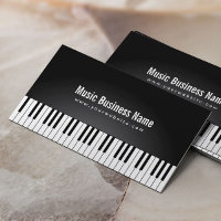 Music Elegant Black Grand Piano Keys Musical Business Card