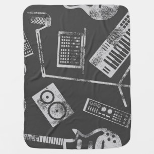 Music elements: vintage seamless background. baby blanket