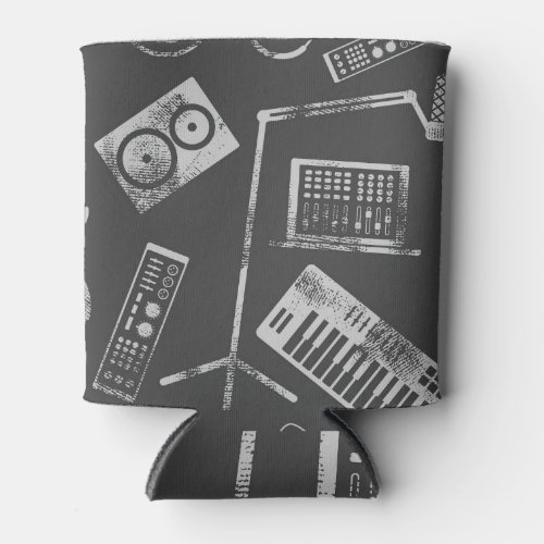 Music elements vintage seamless background can cooler