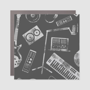 Music elements: vintage seamless background. car magnet