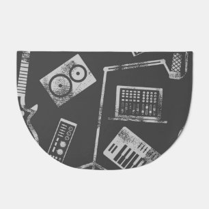 Music elements: vintage seamless background. doormat