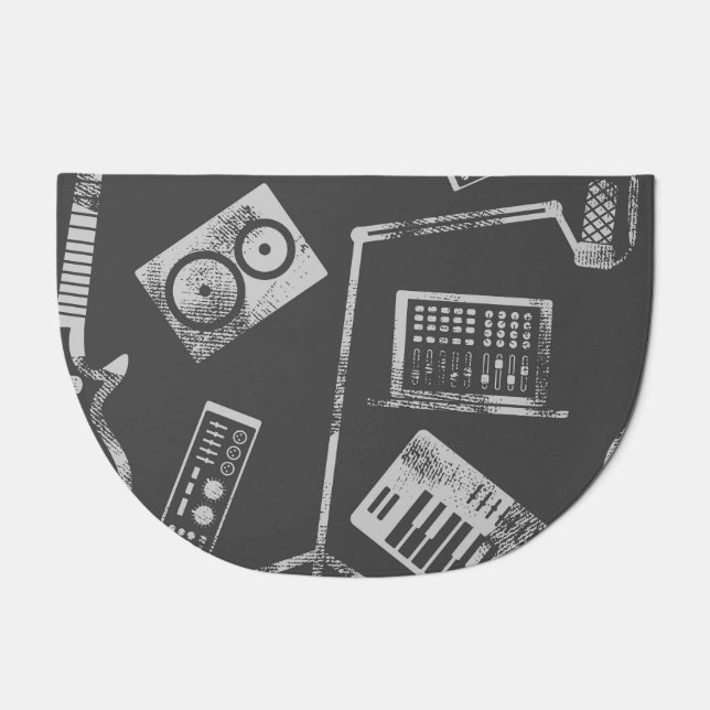 Music elements: vintage seamless background. doormat (Front)