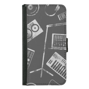 Music elements: vintage seamless background. samsung galaxy s5 wallet case