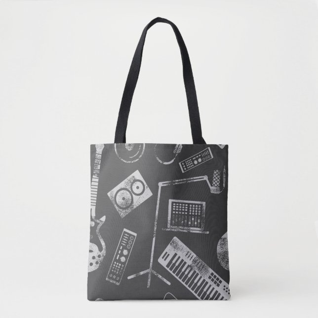 Music elements: vintage seamless background. tote bag (Front)