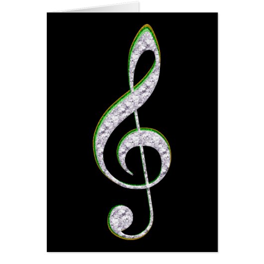 MUSIC Emerald and Diamond Treble Clef (Front)