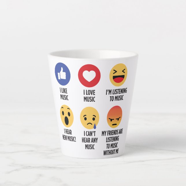 Music Emojis Latte Mug (Front)