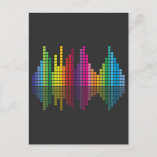 Music Equalizer Colorful Sound Volume Raver Postcard