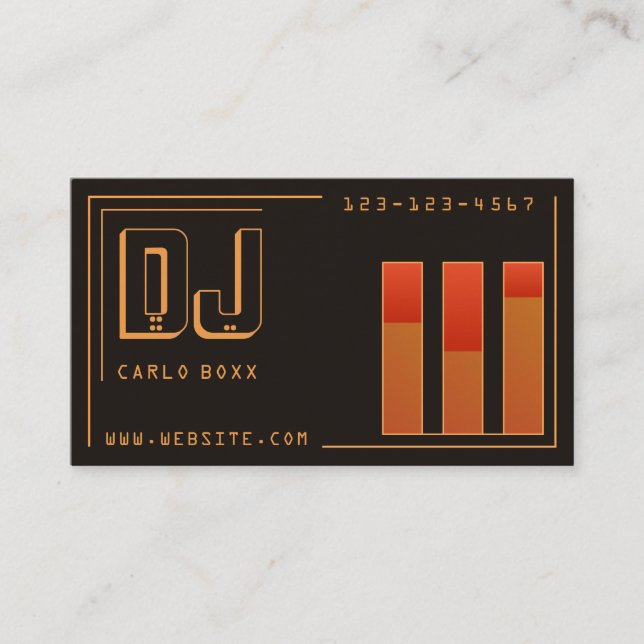 Music equalizer inspired  business card (Front)