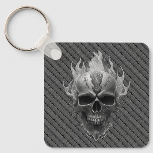  Music Equalizer Sound Board Skull Flaming Rocker  Keychain