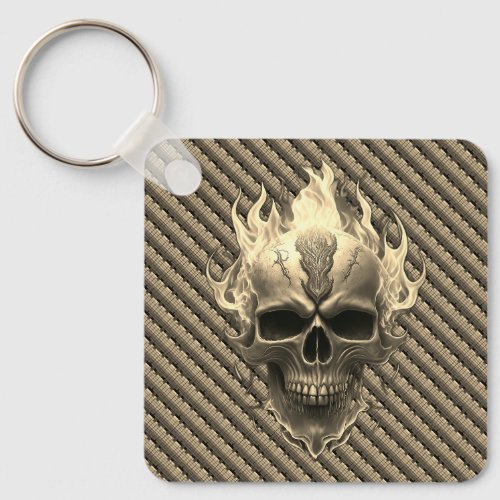 Music Equalizer Sound Board Skull Golden Rocker  Keychain