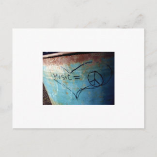 music equals peace postcard