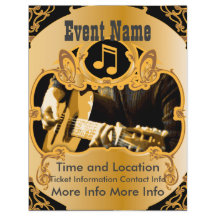 Music Event Vintage Gold Flyer