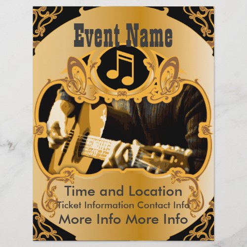 Music Event Vintage Gold Flyer