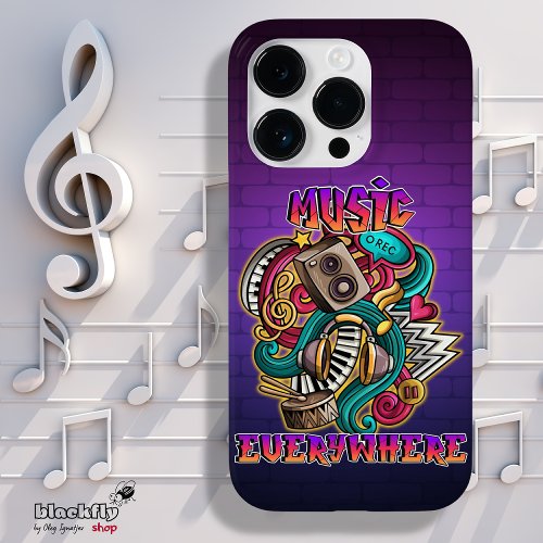 Music everywhere graffiti Case_Mate iPhone 14 pro case