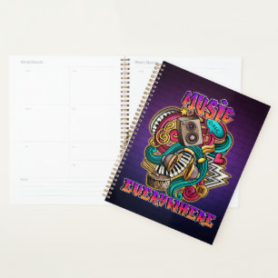 Music everywhere graffiti planner