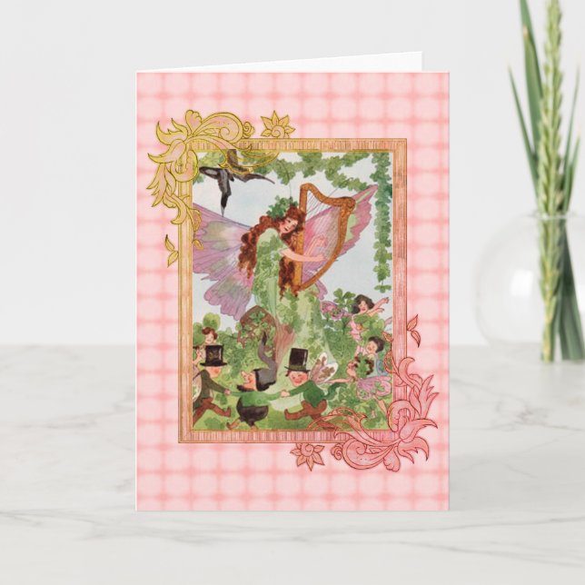 Music Faerie Playing Music  Card (Front)