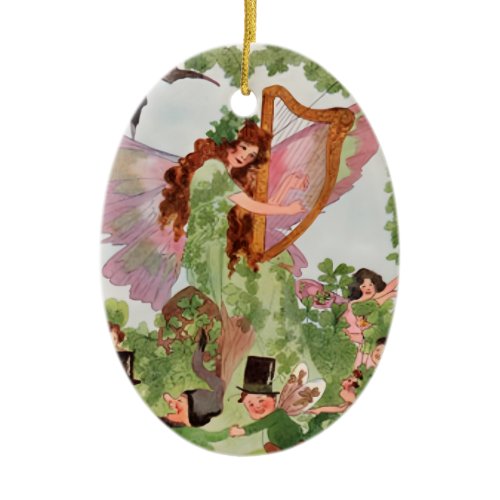 Music Faerie Playing Music Ceramic Ornament