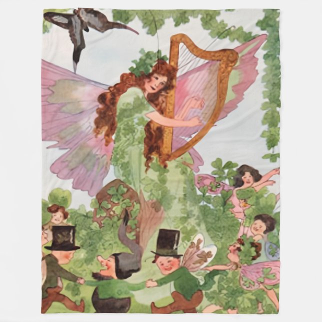Music Faerie Playing Music Fleece Blanket (Front)
