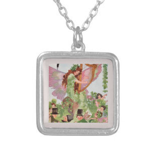 Music Faerie Playing Music Silver Plated Necklace