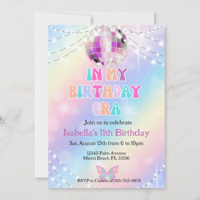 Music Fan In My Birthday Era Birthday Invitation (Front)