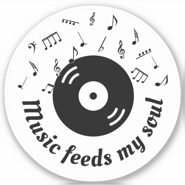 Music Feeds My Soul Vinyl Album Sticker (Front)