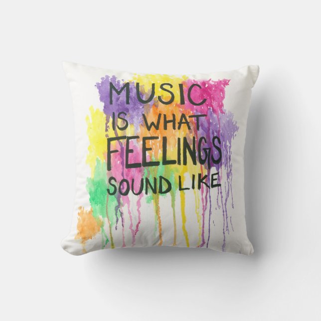 Music & Feelings Throw Pillow (Front)