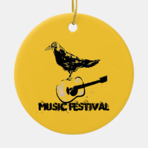 music festival art ceramic ornament
