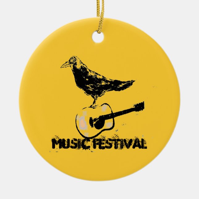music festival art ceramic ornament (Front)