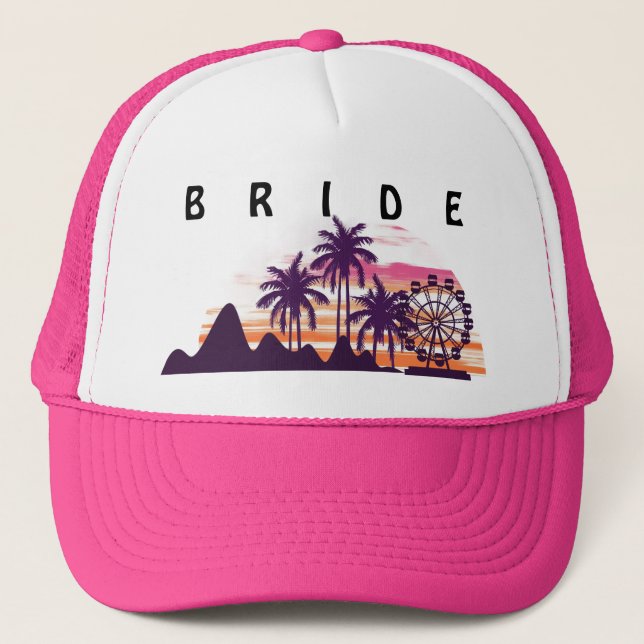 Music Festival Bachelorette Bride Trucker Hat (Front)