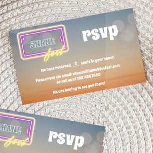Music Festival Boho Concert Fest Pastel RSVP Card