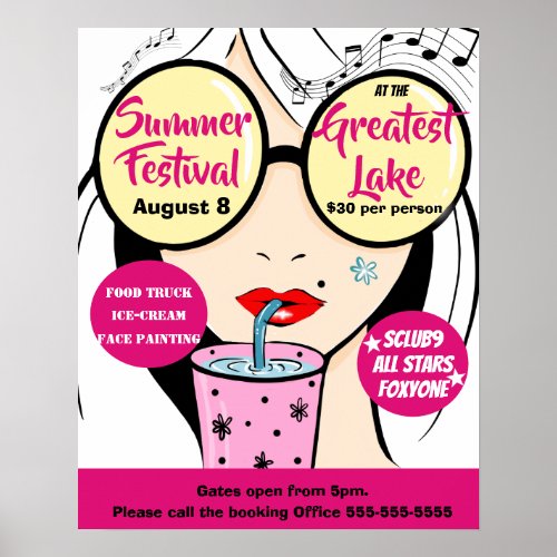 music festival boho flyer poster charity event