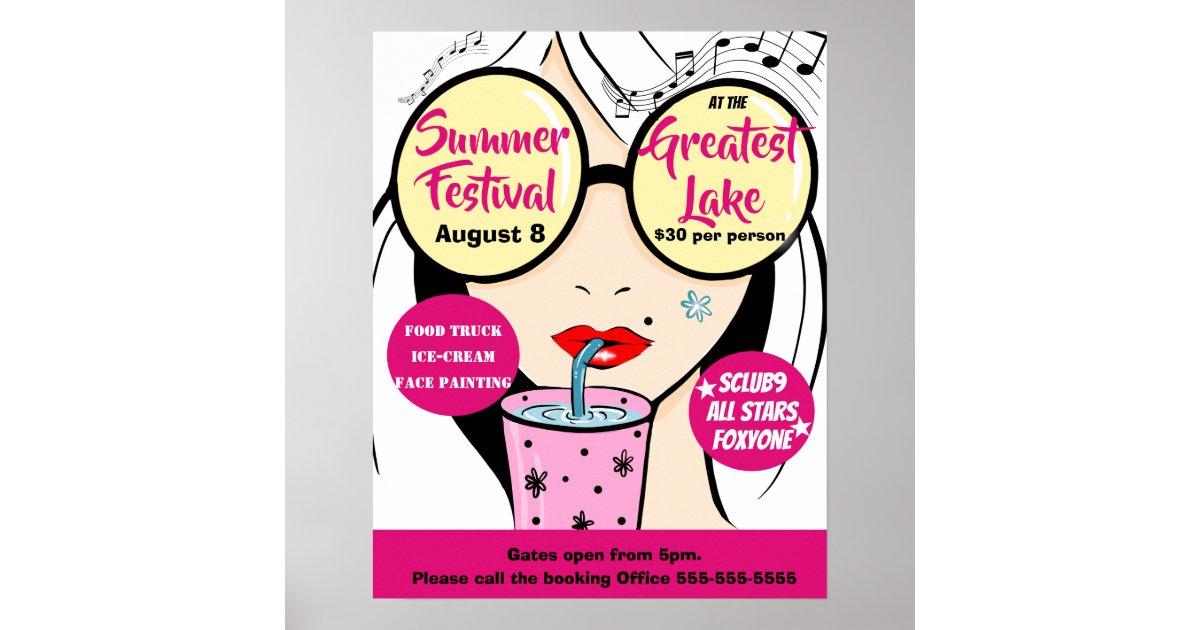Music Festival Boho Flyer Poster Charity Event Zazzle Com