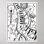 Music Festival Coloring Page Art Poster