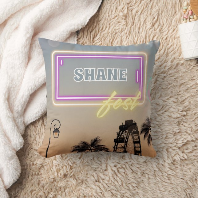 Music Festival Concert Birthday Party Throw Pillow (Blanket)