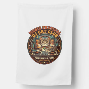 Music Festival DJ Cat Cat Lover Gift - Music Festi House Flag