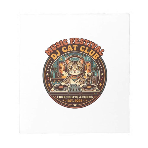 Music Festival DJ Cat Cat Lover Gift - Music Festi Notepad