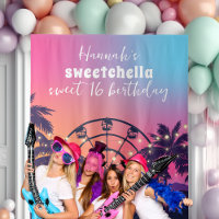 Music Festival | Ferris Wheel Palms Sweet 16 Tapestry