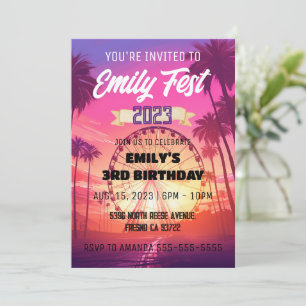 Music Festival Fest Birthday Invitation Kids/Adult